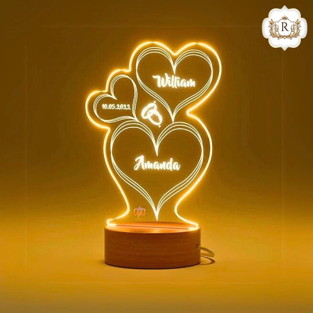 3D 2 Ring Customised Illusion Lamp