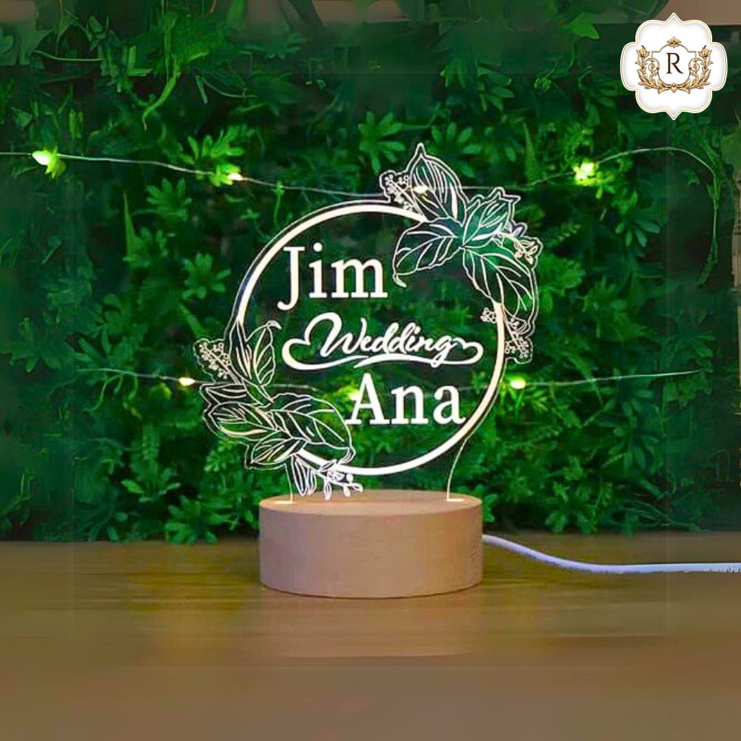 3D Round Leaves Customised illusion plate