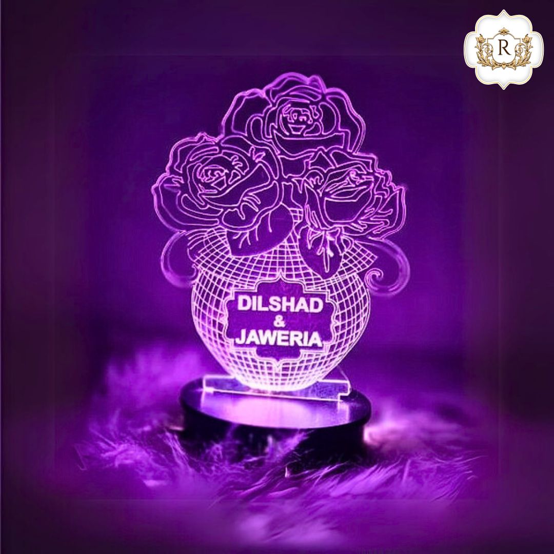 028 -Rose in Vase Customised Illusion Lamp