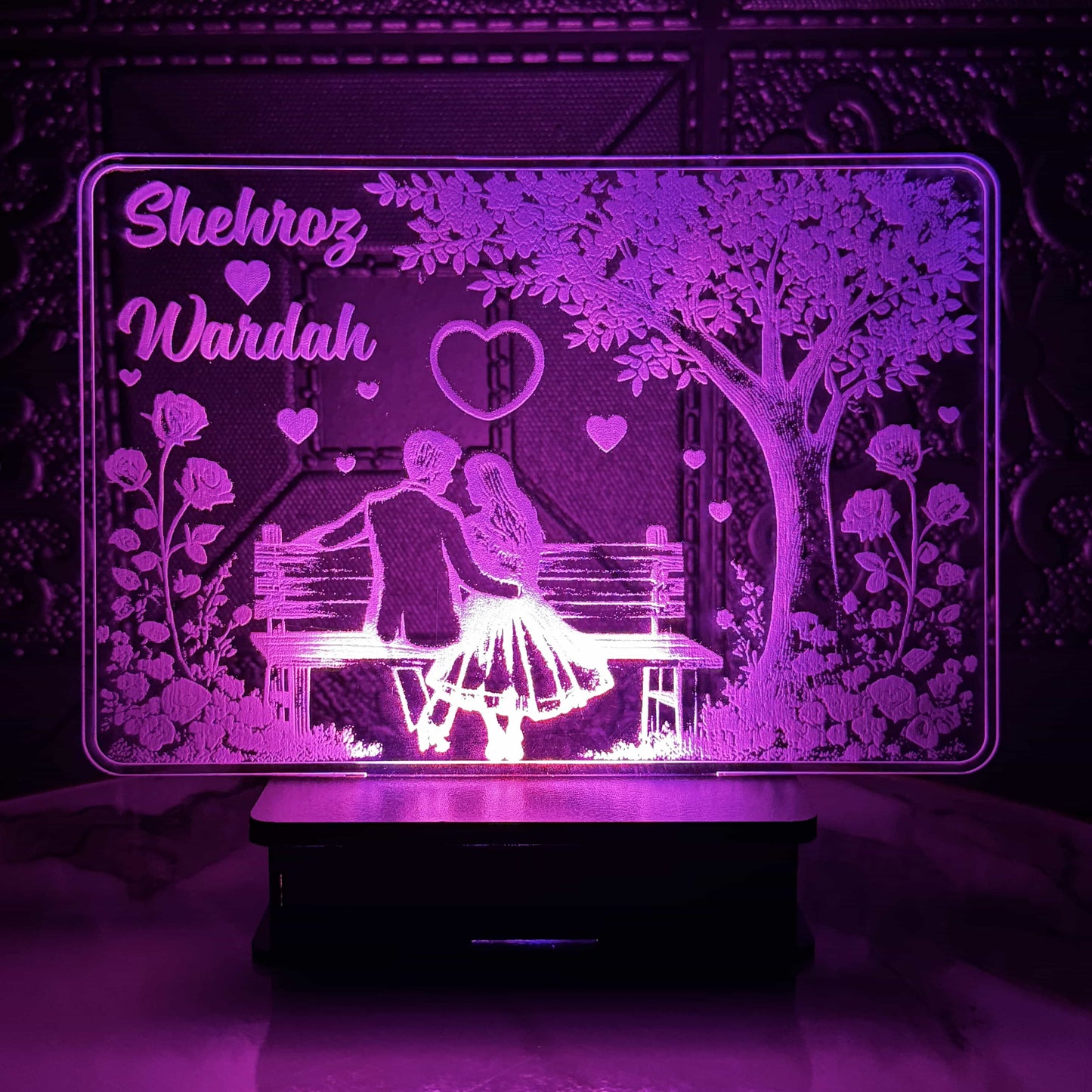 Couple in Park Customised Illusion Lamp