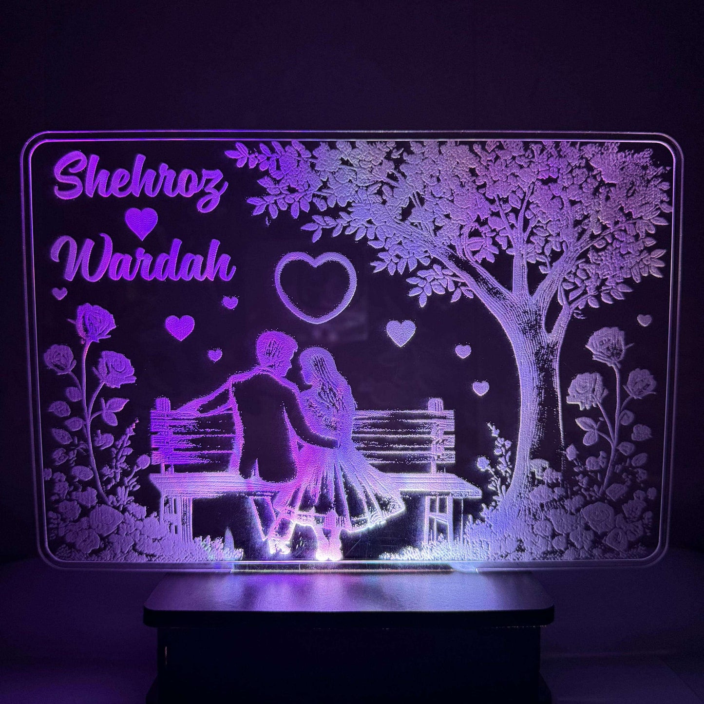 Couple in Park Customised Illusion Lamp