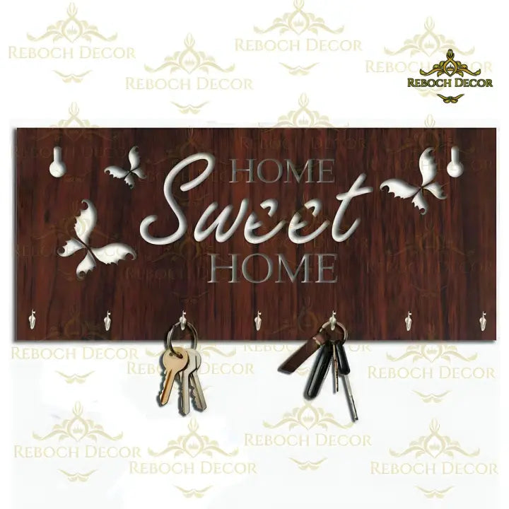 Wooden Key Holder 7 Hooks - REBOCH DECOR