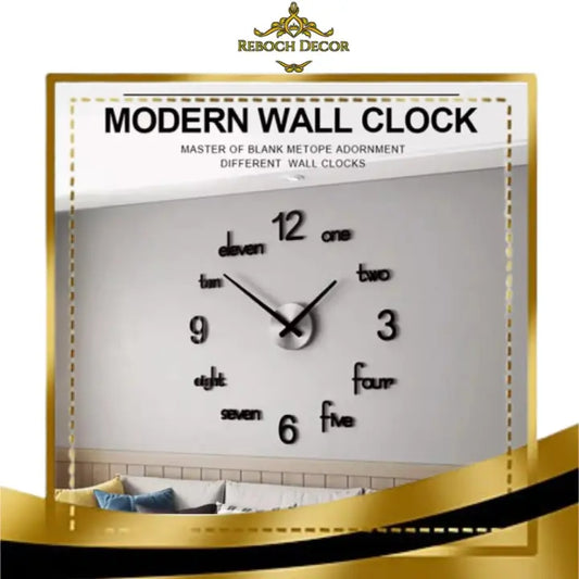 wooden wall clock 3D wall clock - REBOCH DECOR