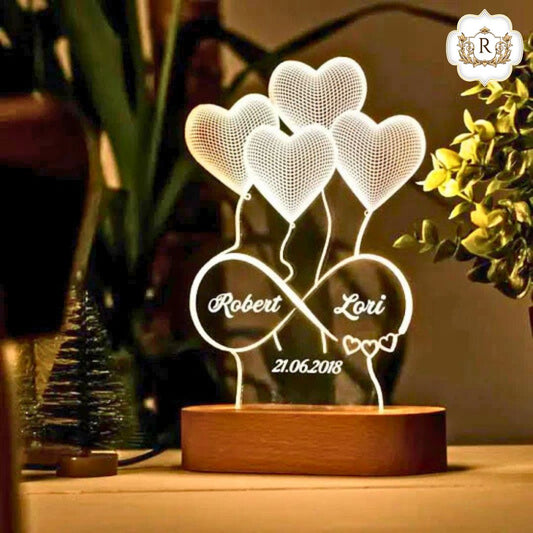 4 Hearts  Customised Lamp
