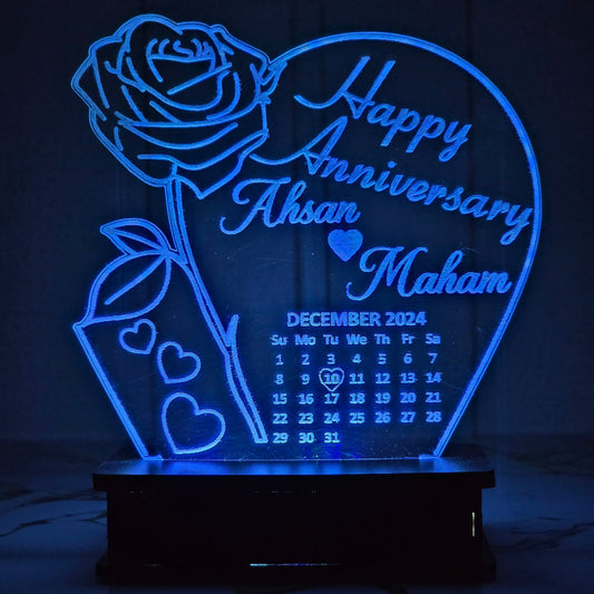Anniversary Calendar Customised Lamp