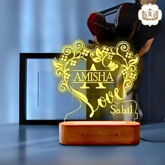3D Flower Love  Customised Illusion Lamp