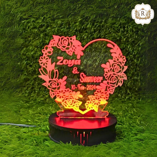 Flower Heart Customised Illusion Lamp