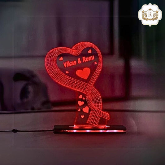 3D Stylish Heart Customised  illusion plate