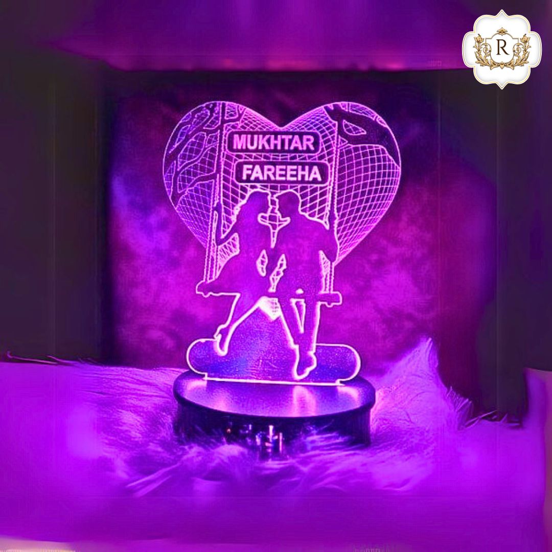 032 -Couple In Heart Customised Illusion Lamp