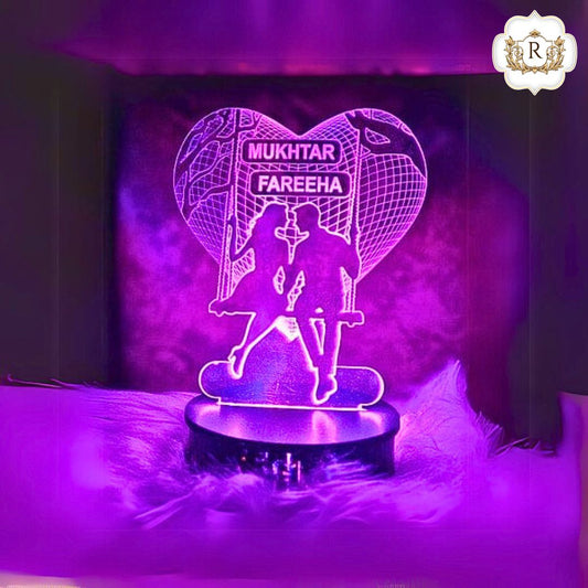 032 -Couple In Heart Customised Illusion Lamp