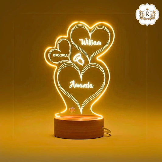 3D  2 Ring Customised Illusion Lamp