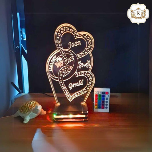 3D Ring Heart  Customised  illusion plate