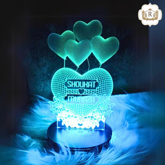 030 -5 Heart Customised Illusion Lamp