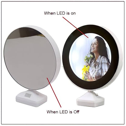 Customizable Round Shape Magic Mirror Photo Frame with LED