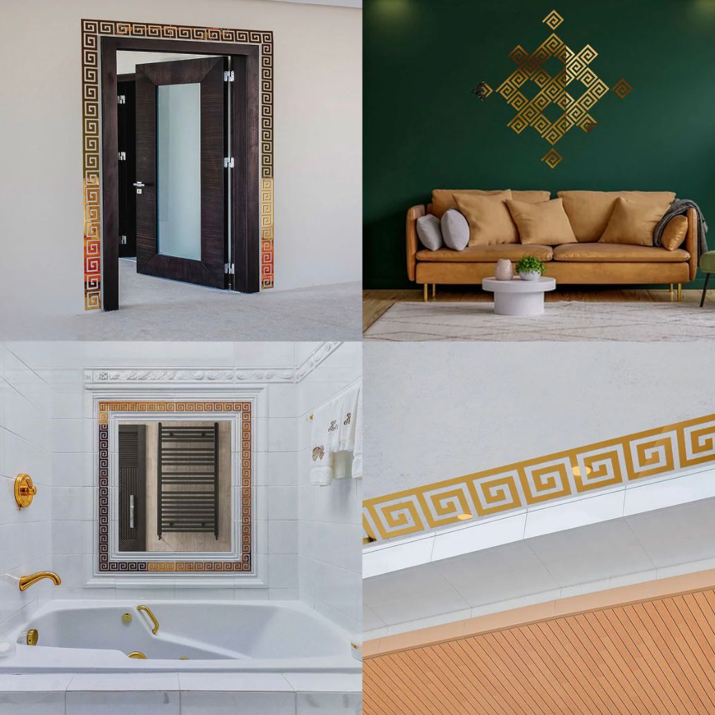 Border Greek Mirror Wall Sticker