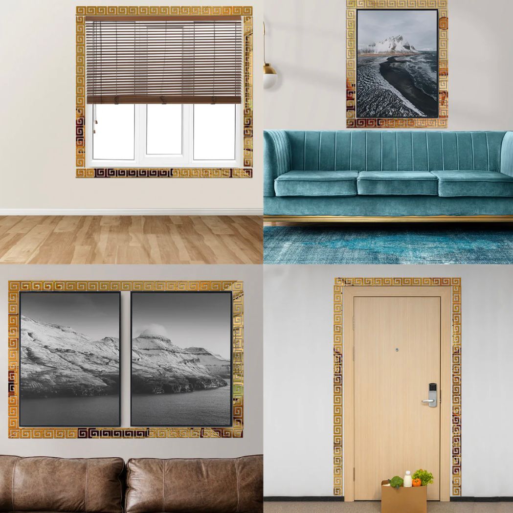 Border Greek Mirror Wall Sticker