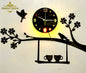 Birds On Tree Wall Clock With Light - REBOCH DECOR