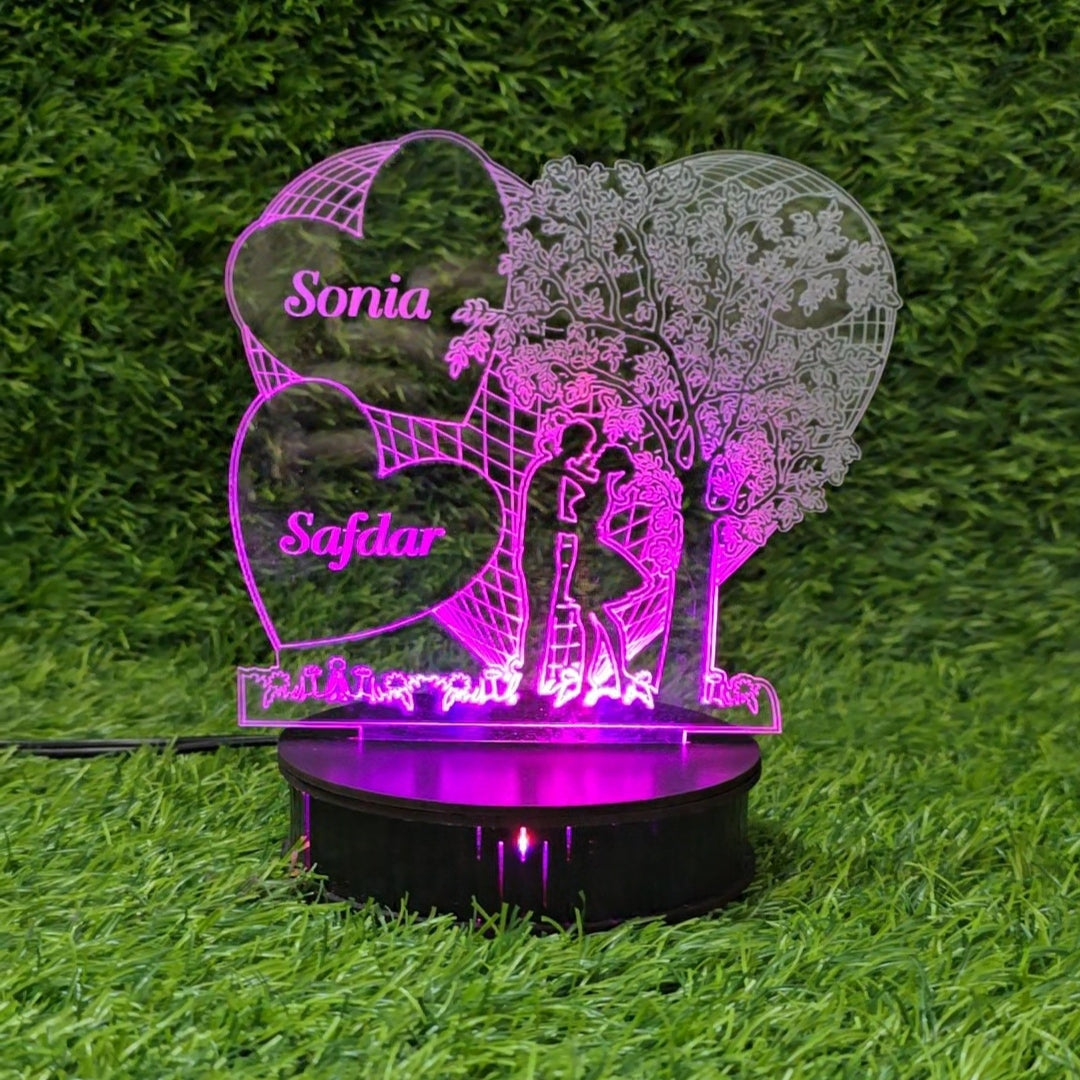 3D Tree Heart Customised Illusion Lamp - REBOCH DECOR