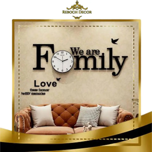 We are Family Wooden Wall Clock - REBOCH DECOR