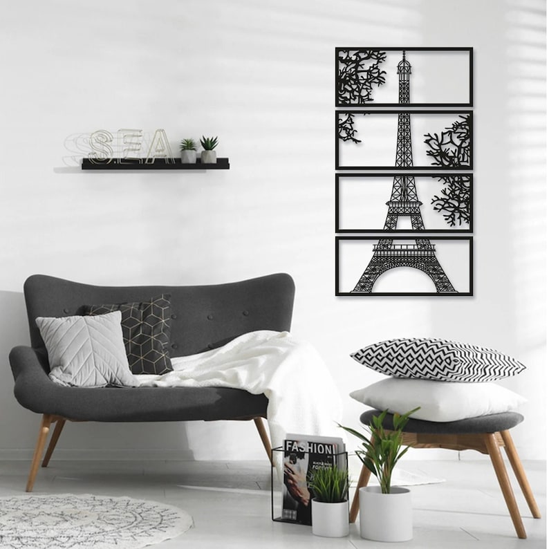 Eiffel Tower Design Wooden Wall Art - REBOCH DECOR