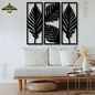 Set Of 3 Palm Leaves Wooden Wall Decor - REBOCH DECOR