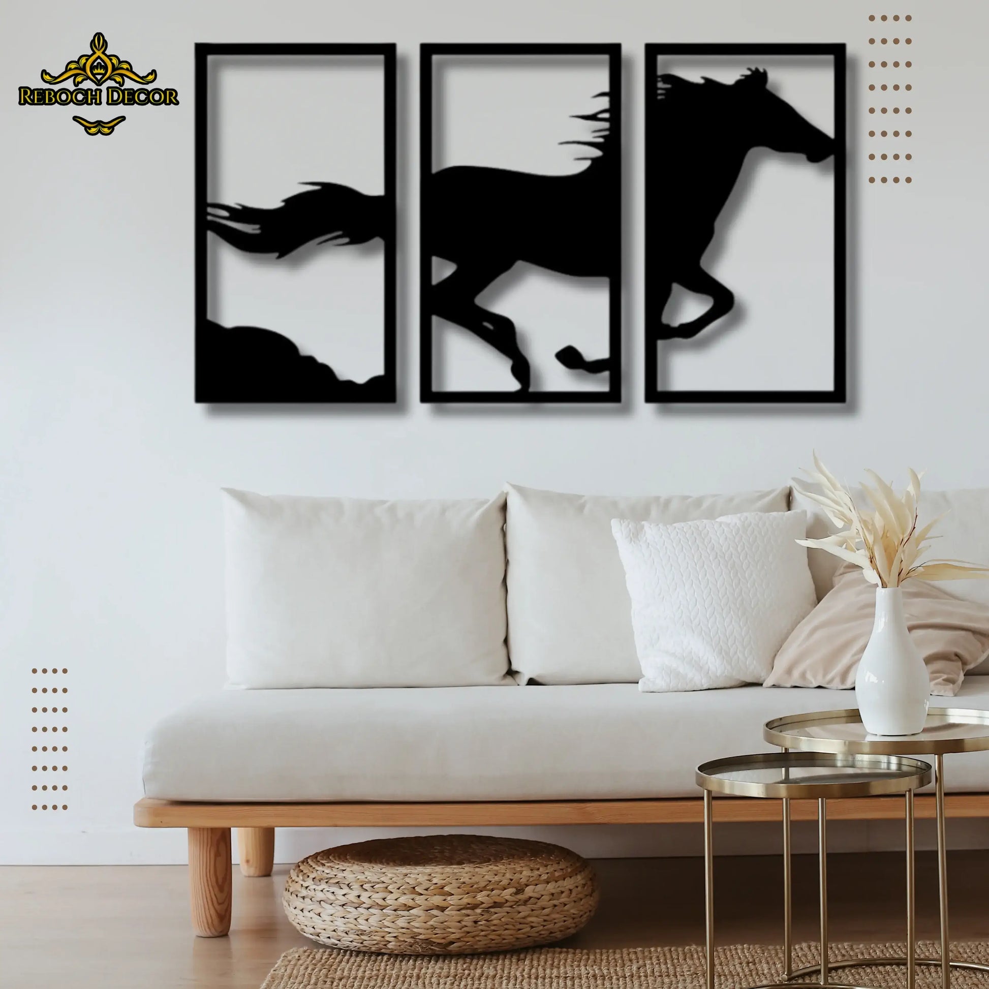 3D Running Horse Wooden Wall Decor - REBOCH DECOR