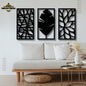 Set of 3 New Leaves Wooden Wall Decor - REBOCH DECOR